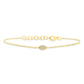 0.04ct 14k Yellow Gold Diamond Pave Bracelet